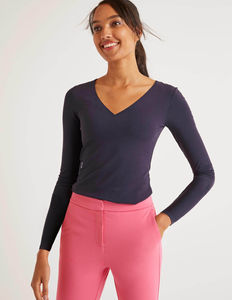 Camiseta de manga larga con cuello redondo al por mayor para mujer, camiseta informal gruesa de manga larga elástica alta, transpirable y de la mejor calidad - Product Image 5