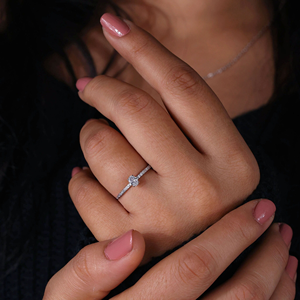 แหวนแต่งงานเพชรทรงรี 0.25 กะรัต เพชรสร้างในห้องปฏิบัติการ แหวนหมั้นเพชรทรงรี เพชรเพาะเลี้ยงในห้องปฏิบัติการ แหวนแบบวงแหวนซ่อน แหวนของขวัญวันครบรอบ - Product Image 2