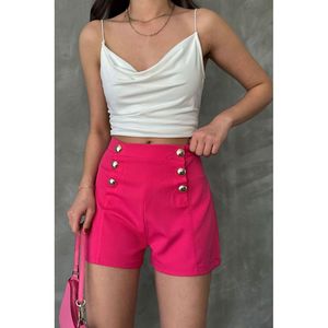 Shorts Decorativos con Botones Color Fucsia para Mujer, Producto al por Mayor de Topshow - Product Image 4