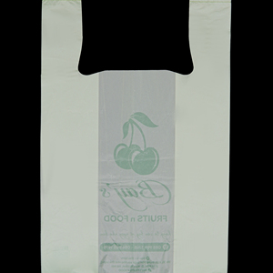 OEM/ODM Wholesale Recyclable PLA T-shirt Bag 100% Compostable Vest Handle Gravure Printed <b>Fruits</b> Food Packaging <b>Roll</b> - Product Image 2