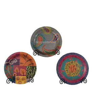 Design attrayant fait à la main imprimé floral indien rouge caractéristique durable forme rectangulaire vaisselle de Table à manger créative - Product Image 2