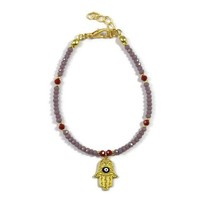 Bracelet perlé Hamsa Evil Eye (Bracelet de mode), bleu, rouge, rose, vert, bijoux de mode, réglable, main de Fatima