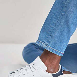 กางเกงยีนส์เข้ารูปสำหรับผู้ชายกางเกงยีนส์สีน้ำเงินสำหรับผู้ชาย - Product Image 4