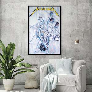 Modern Style Metallica 'And Justice for All' <b>Poster</b> Black Frame Paper Wall Art - Product Image 1