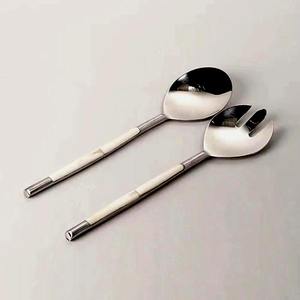 Stainless Steel Silver Polished <b>Salad</b> <b>Server</b> with Unique <b>Wood</b> Handle Tableware Set Royal Dining <b>Salad</b> <b>Server</b> Set - Product Image 6