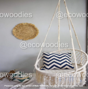 Silla Colgante de Ratán PE de Alta Calidad y Estilo Rústico, Hamaca, Muebles de Exterior para Patio o Dormitorio, con Cojín - Product Image 3
