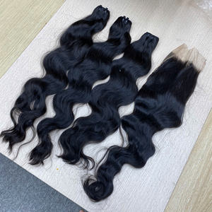 HVN Remy-Extensions de cheveux ondulés naturels, tissage en trame, cheveux humains vietnamiens non traités, prix bon marché - Product Image 5