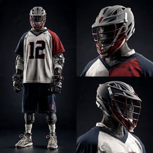 Uniforme de lacrosse à col en V, nom de l'équipe imprimé, costume de lacrosse de haute qualité, ensemble de maillot et short de sport de lacrosse - Product Image 2