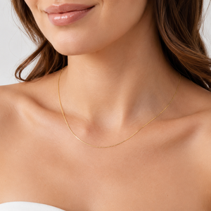 Colar de Corrente Box em Prata Esterlina 925 Banhado a Ouro 0.65mm, Joia Minimalista com Elo Quadrado 45cm - Product Image 4