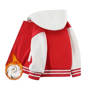 Baseball Jackets Boys Girls Fit Varsity Jacket Casual <b>Lightweight</b> Plain <b>Cardigan</b> Button School Coat - Product Image 3
