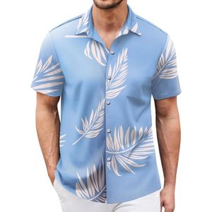 Chemise boutonnée personnalisée pour hommes T-shirt de plage en coton entièrement imprimé Chemise homme à fleurs personnalisée - Product Image 4