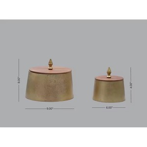 Boîte en Métal avec Couvercle en Bois Boîte à Bijoux Support Décoratif Moderne Organisateur Élégant pour Maison Chambre Vanité Bureau et Usage Quotidien - Product Image 5