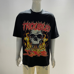 Camiseta informal de talla grande para hombre, 100% algodón, peso pesado, hombros caídos, ajuste extragrande personalizado y de alta calidad - Product Image 2