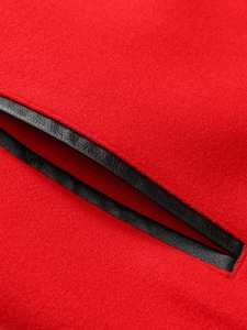 Chaqueta de béisbol de lana/poliéster rojo sólido de invierno unisex, soporte bordado de gama alta, respetuoso con el medio ambiente, a prueba de viento, transpirable, grueso, personalizado - Product Image 4