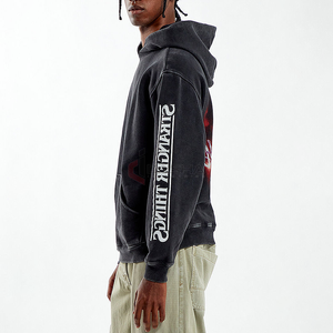 เสื้อฮู้ดโอเวอร์ไซส์สำหรับผู้ชายผ้าฝ้าย100% 500GSM เทอร์รี่ครอปแบบเรียบปักโลโก้ได้ตามต้องการ - Product Image 3