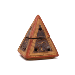 PALOSANTO Terracotta <b>Incense</b> Burner - Pyramid - Suitable for Cones, Chips, Powder and Resins - Handmade in Ecuador - Product Image 1