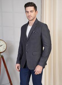 เสื้อสูทสีเทาหินนกยูงสำหรับบุรุษหรูหราสำหรับงานเลี้ยงพิธีการ - Product Image 3