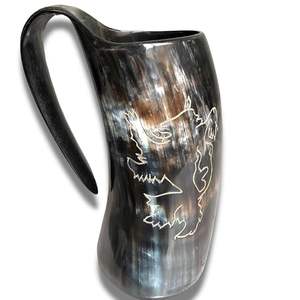 Corne à boire Viking et tasse en corne avec fini poli personnaliser toutes les tailles d'Inde - Product Image 1