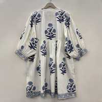 Robe courte en coton 100% à imprimé bloc uni, décontractée, bohème, sexy, luxueuse, écologique, simple, toutes saisons