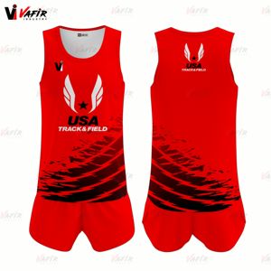 Cómodo uniforme sublimado de pista de campo de alta calidad suave de secado rápido de tela sin mangas uniformes de pista y campo de alta calidad - Product Image 6