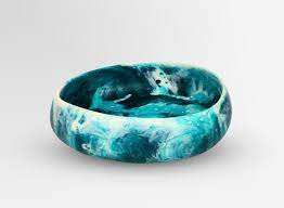 Bol à salade en résine moderne avec un design de service minimaliste, bol à salade en résine exclusif avec un artisanat artistique fait à la main, taille personnalisée - Product Image 2