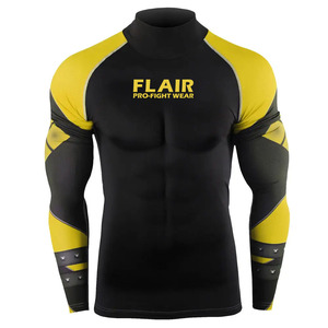 เสื้อรัดกล้ามเนื้อ MMA แบบสั่งทำพิเศษสำหรับ BJJ ป้องกันรังสียูวี แห้งเร็ว แขนยาว - Product Image 6