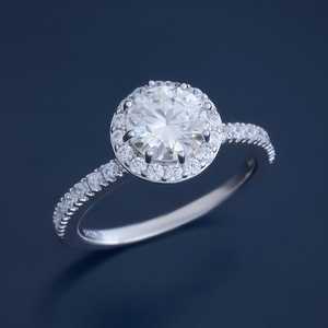 Anillo de Plata 92.5, 176653, Chapado en Rodio y Oro, con Circonita y Perla, Joyería Ortodoxa, Adecuado para Compromiso - Product Image 1