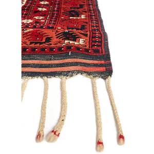 Tapis géométriques 3D faits à la main en viscose Aalam, rouge et orange, tissage plat pour salon, tapis de prière rectangulaire - Paem-955 - Product Image 4