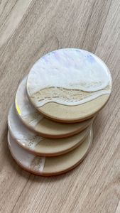 Dessous de verre en résine de luxe faits à la main tampons carrés colorés personnalisables pour ensemble de table de tapis de cuisine meilleur prix - Product Image 4