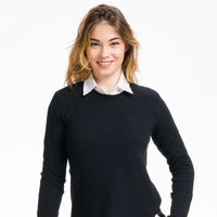 Pull en cachemire et laine mérinos pour femme Sharm, col rond, tricot plat, coupe ample, confortable, style italien décontracté, pour l'hiver