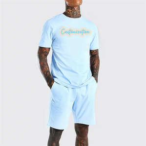 Conjunto de pantalones cortos y camisas personalizados para hombre Camiseta 100% de algodón peinado de alta calidad y conjunto de pantalones cortos de verano - Product Image 5