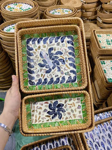 Vente de gros Plateaux incrustés en rotin Décoration intérieure en bambou naturel - Product Image 2
