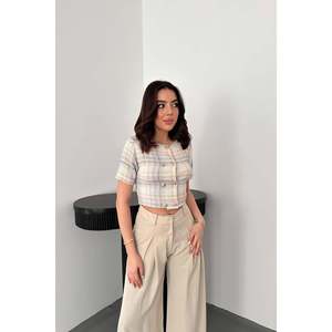 Blusa Blanca a Rayas y con Botones - Blanca - Product Image 2