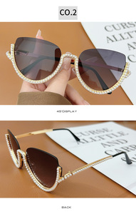 XY3749 <strong>Fashion</strong> Half Frame Women Sun <strong>Glasses</strong> 2025 New <strong>Design</strong> <strong>Party</strong> Sunglasses With Rhinestone - Product Image 5