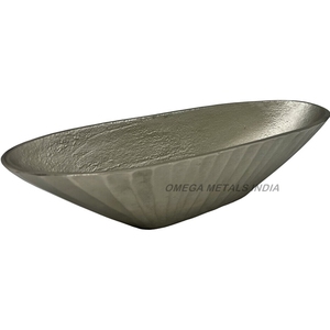 Vente chaude argent texturé feuille ondulée Design bol en métal élégant accent décoratif pour Table à manger pièce maîtresse et décor à la maison - Product Image 5