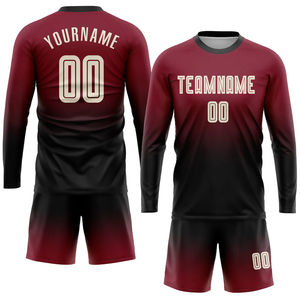 Fournisseur de produits de sport Maillots pour hommes personnalisés Maillot de football à manches longues rose et noir Nouveau maillot de football pour jeunes - Product Image 6