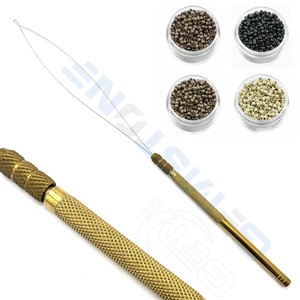 Professional Gold Hair Extension Pulling Loop Tool for Micro Rings & Nano <b>Beads</b> - Wire Loop for Hair Extensions Installation - Product Image 5