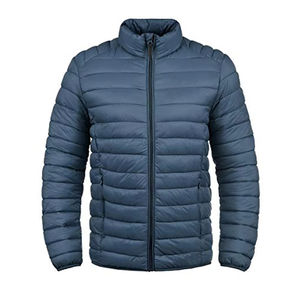 La mejor chaqueta acolchada de talla grande para hombre, estilo informal, venta al por mayor, chaqueta de invierno con capucha y cremallera, personalizada, mantiene el calor, nailon liso teñido - Product Image 2