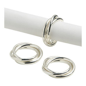 Porte-mouchoirs élégant pour table, design moderne, argent poli, porte-serviettes pour mariages, fêtes, dîners à bon prix - Product Image 1