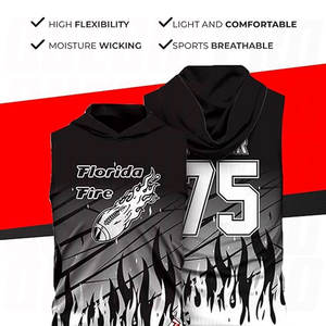 Maillot de sport 7v7 en polyester 100% sublimation, vêtements de sport d'équipe, performance entièrement personnalisable, hauts à capuche de football américain 7 contre 7, joueur - Product Image 6