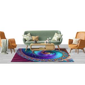Abstract Fractal Spiral <b>Rug</b>: Modern Colorful Area <b>Rug</b>,<b>Chenille</b> <b>Rug</b> - Product Image 4