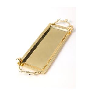 Plateau de table de qualité exclusive en métal au design moderne avec poignées plateau de service pour ustensiles de cuisine plateau décoratif de table - Product Image 1