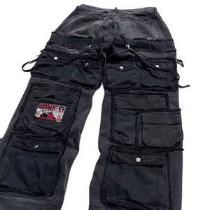 กางเกงยีนส์ขาบานสไตล์สตรีทกางเกงฮิปฮอปแบบมีรูขาดโลโก้ออกแบบได้ตามต้องการ - Product Image 5