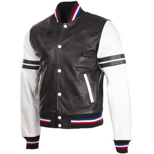 Chaqueta universitaria de cuero Diseño Impresión de cuero Lettermen Chaquetas Manga larga Precio bajo Carta Cuero Lettermen Chaquetas - Product Image 1