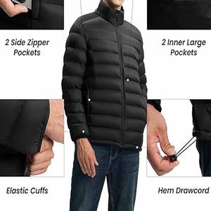 Chaqueta acolchada de alta calidad para hombre, ropa de calle de invierno con logotipo personalizado, cuello levantado con capucha, algodón de nailon transpirable - Product Image 6
