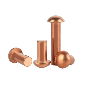 Remache Ciego de Cabeza Redonda de Acero al Carbono, 20 mm de Diámetro, 3/8 Pulgadas de Diámetro de Cabeza, Acabado Brillante, Estándar DIN, Grado 4 - Product Image 1