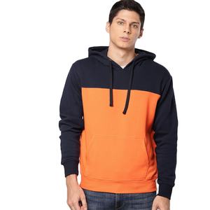 Dernier style de sweat-shirts pour hommes, automne, bicolore, 100% coton, coupe classique, poches kangourou, broderie, écologique, anti-froissement, long - Product Image 1