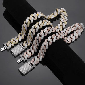 Custom 14k Rose Gold Iced out Lab Grown Diamond <b>Cuban</b> Link <b>Chain</b> Hip Hop Miami <b>Cuban</b> Fine <b>Chains</b> <b>Necklaces</b> for Men Women - Product Image 4