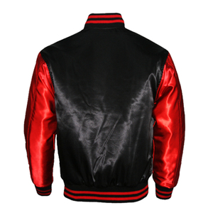Blouson universitaire de luxe en satin teint, col montant, style décontracté, pour hommes et femmes, streetwear, coupe bomber, rétro, baseball, Letterman - Product Image 4