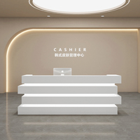 Comptoir de réception de caissier avec logo personnalisé comptoir durable or chaud ou blanc pour salon de beauté salon de coiffure